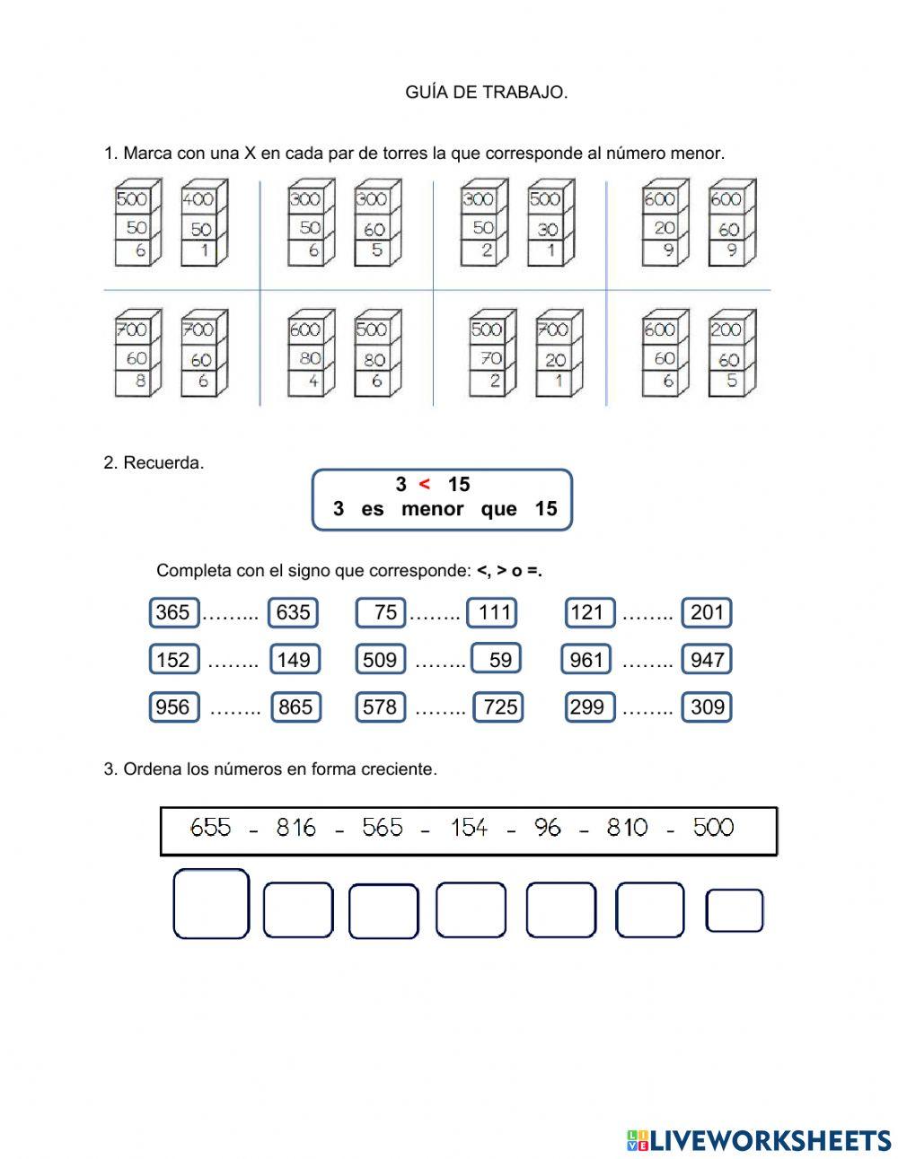 Comparación de números