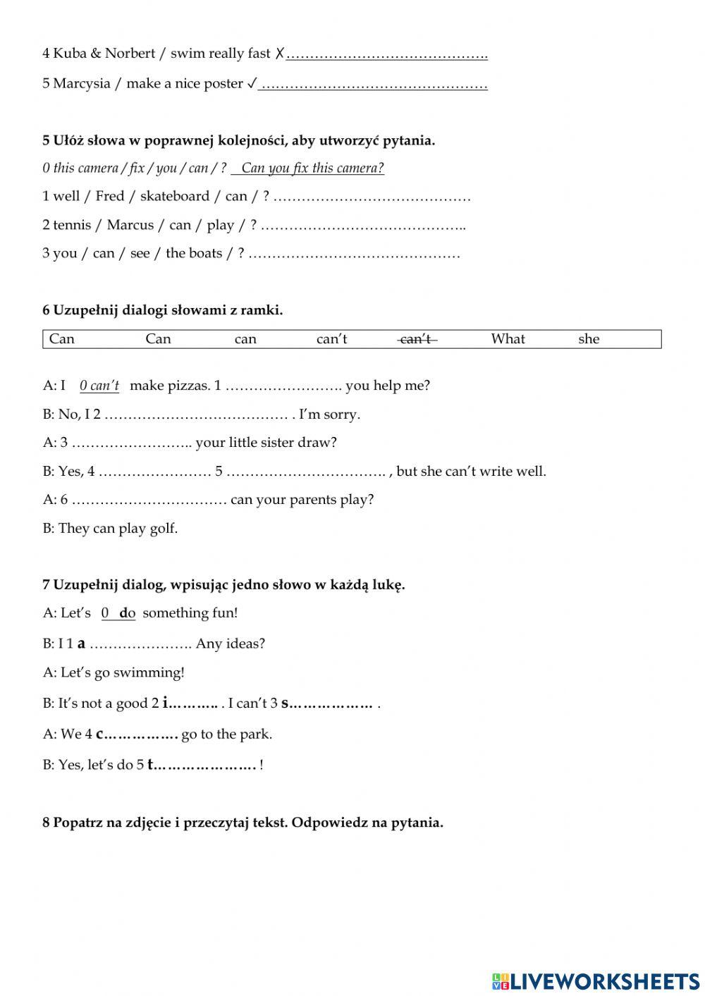 Unit 5 test - klasa czwarta