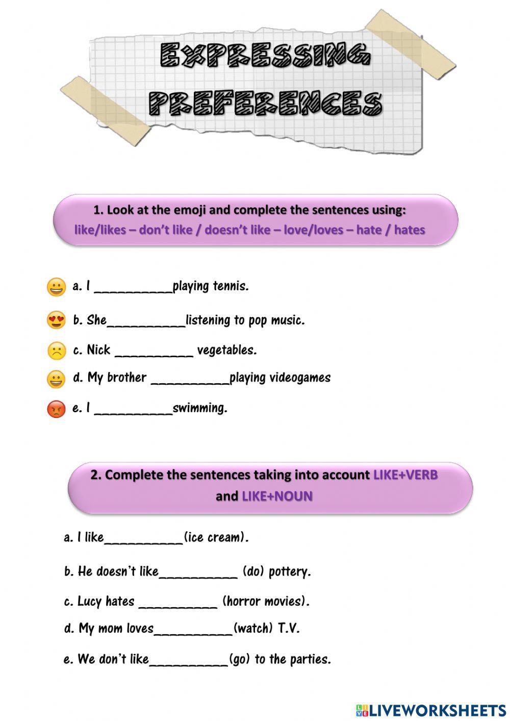 Expressing Preferences