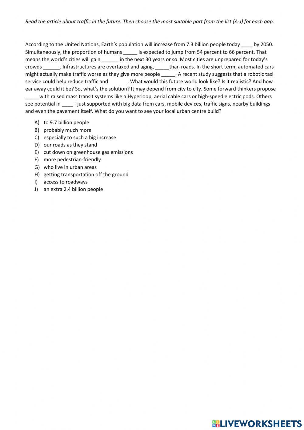 Transport in the future