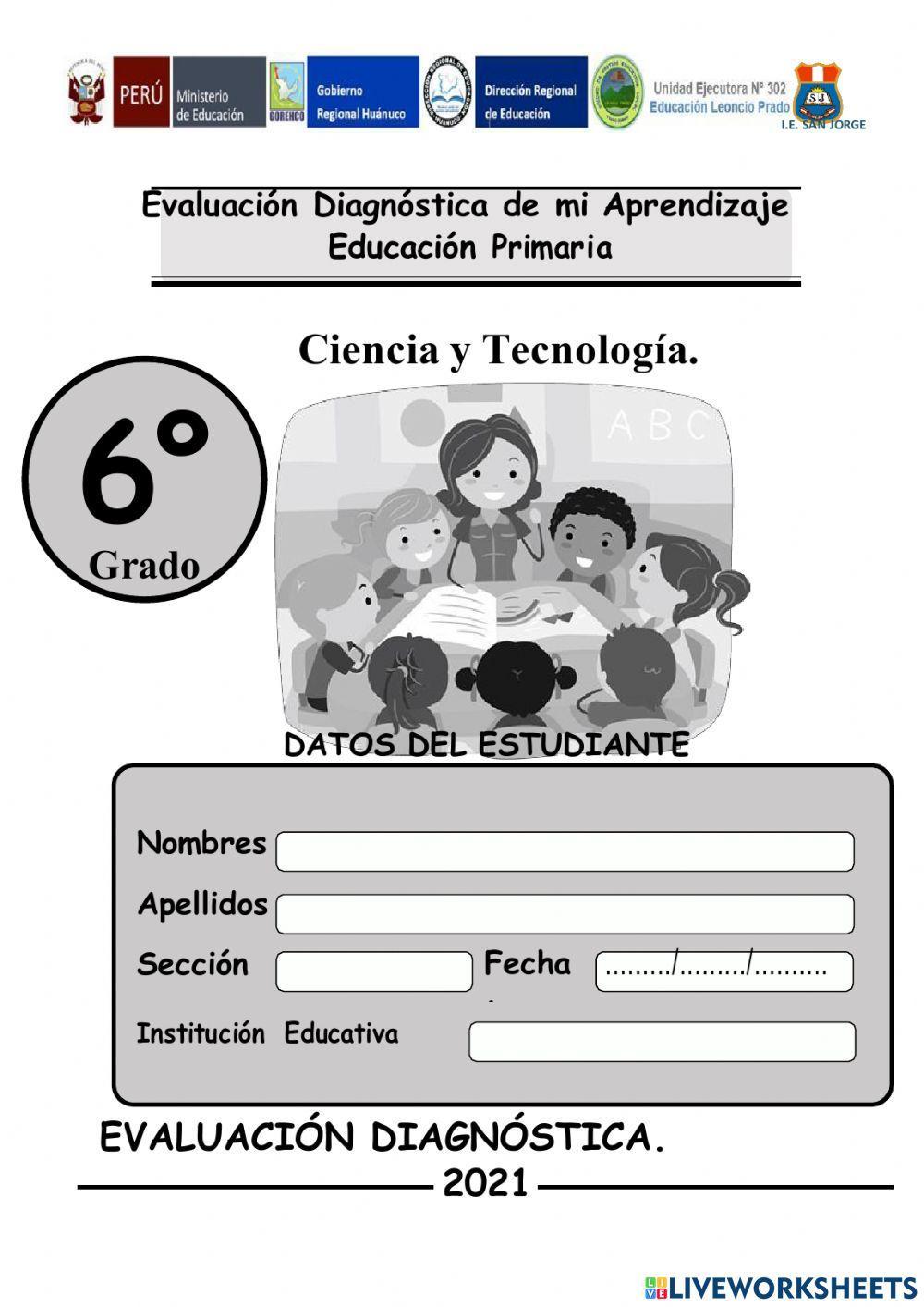 Evaluación diagnostica Ciencia y Tecnología