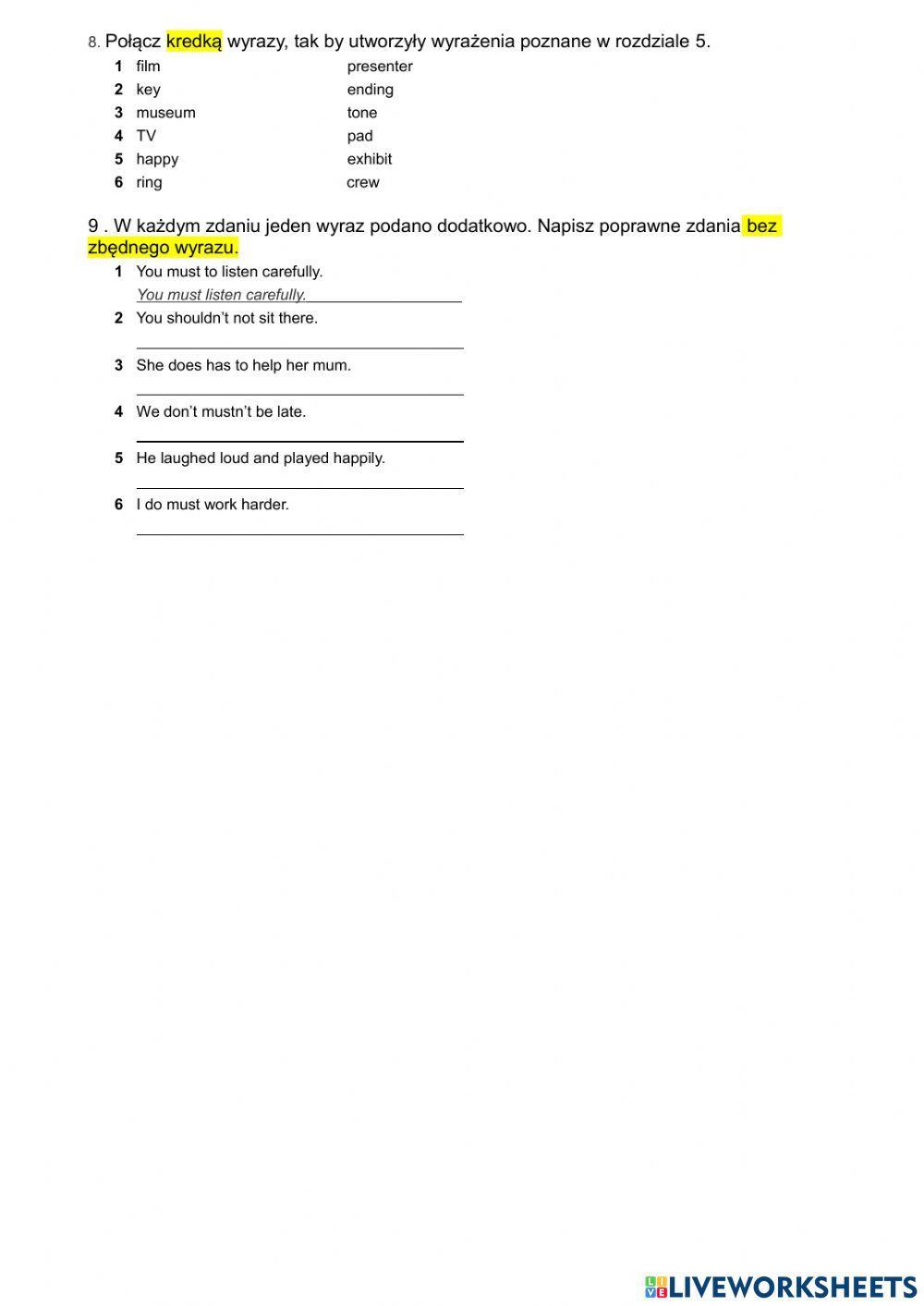 Steps Plus  6 Unit 5 test a