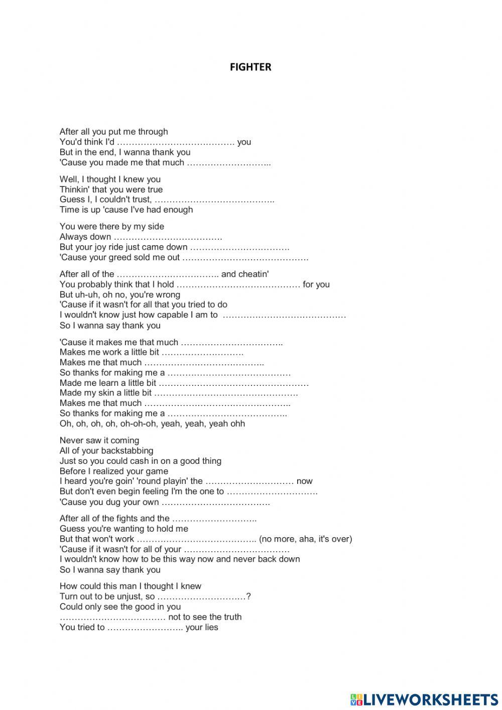 Fighter by Christina Aguilera new