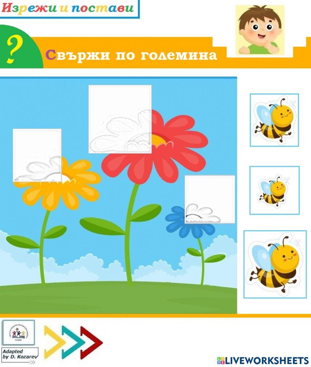 Коя пчеличка, на кое цвете ще кацне? Коя пчеличка, на кое цвете ще кацне?