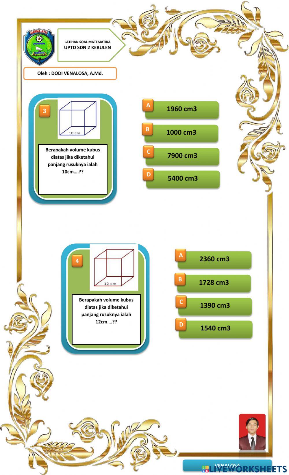 Volume kubus dan balok