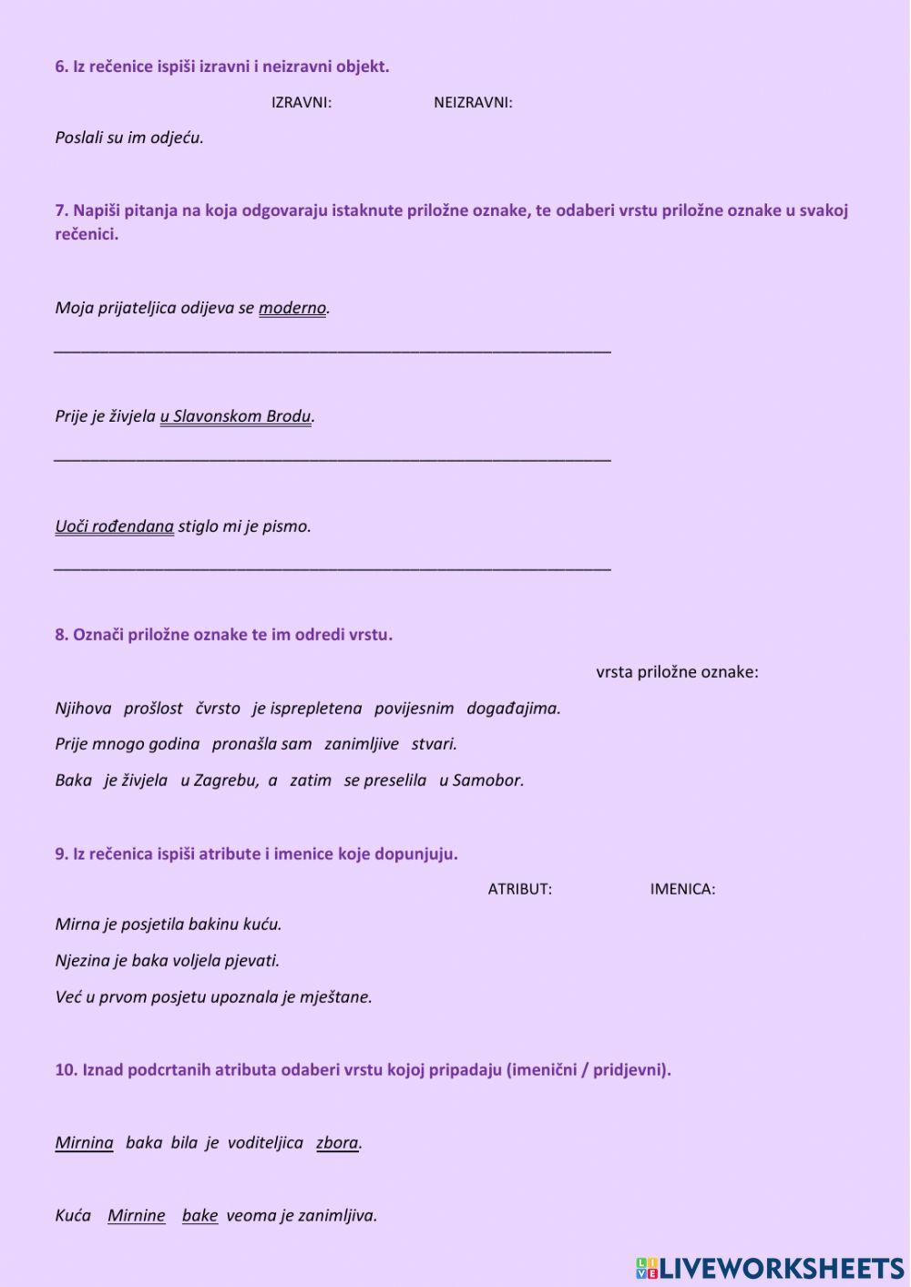 Služba riječi u rečenici - ispravak