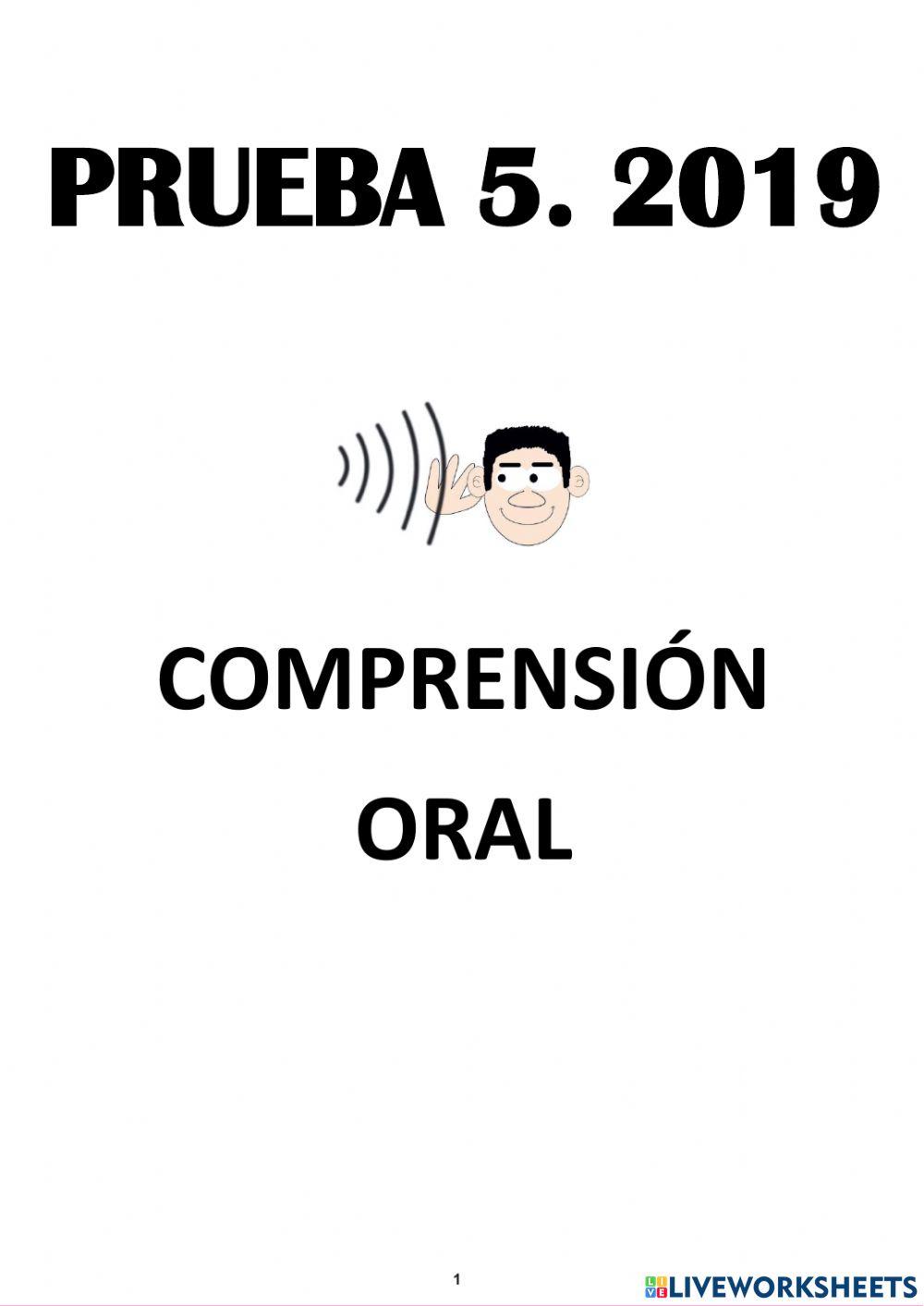 Comprensión oral. Prueba 2019