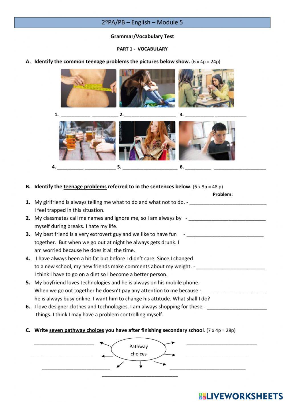 Vocabulary-Grammar Test Module5