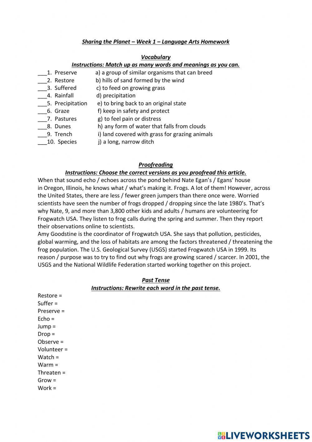 Sharing the planet week 1 LA HW