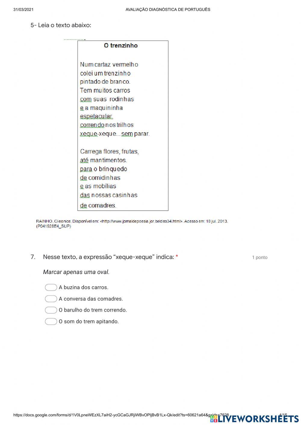 Avaliativa português