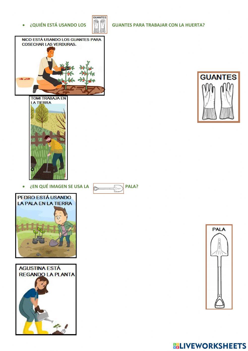 A trabajar con las herramientas de la huerta