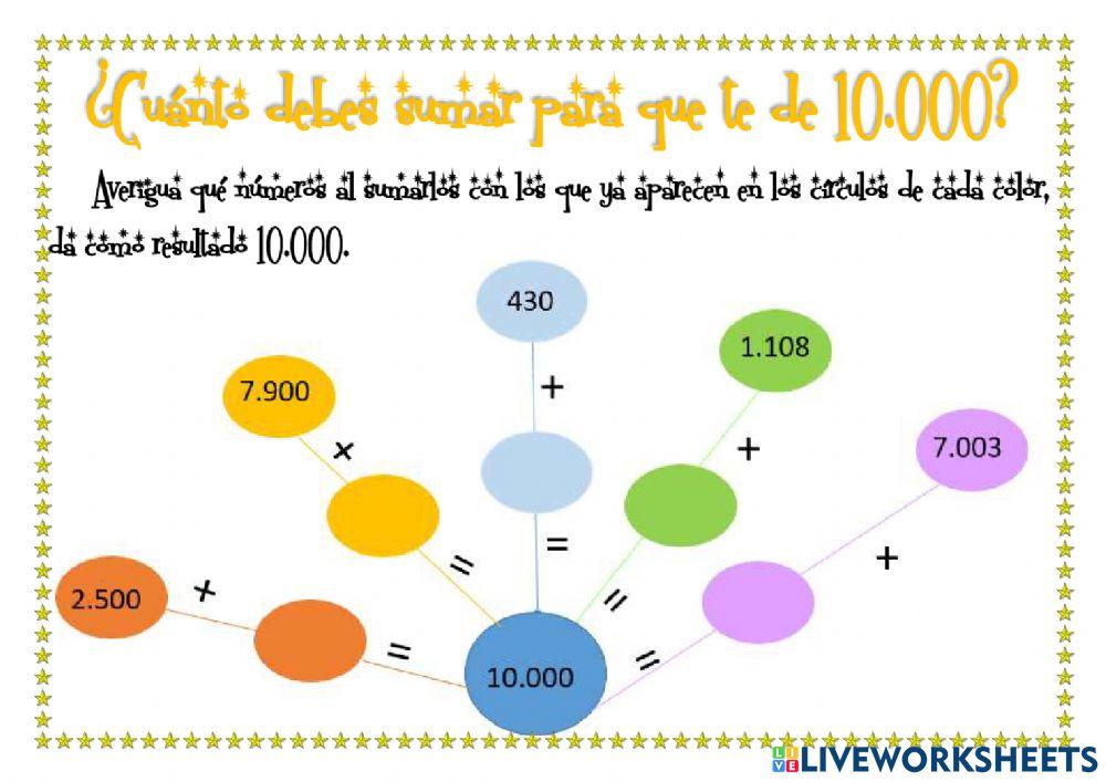 ¿Cuántos debes sumar para que te dé 10000?