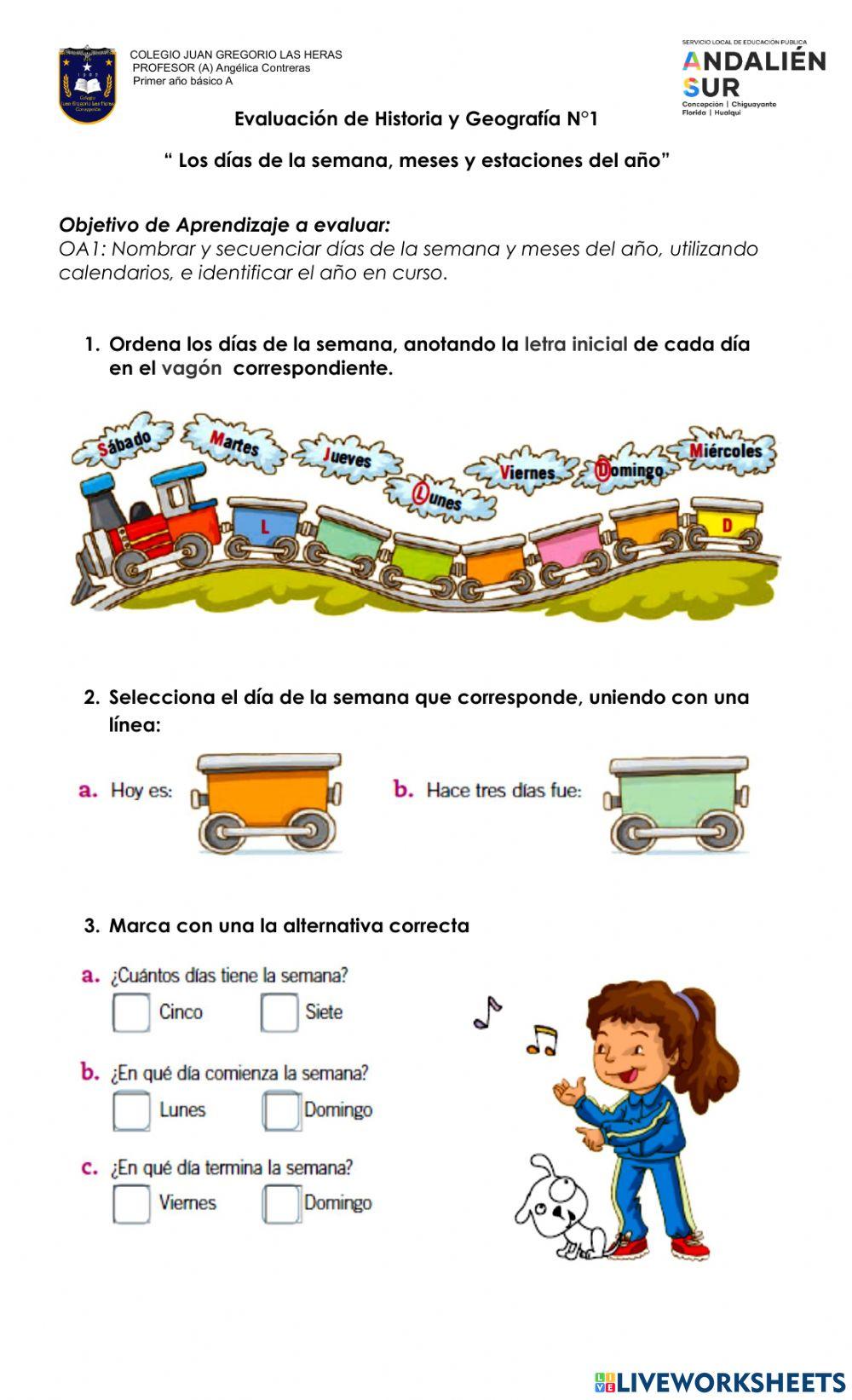 Dias de la semana, meses