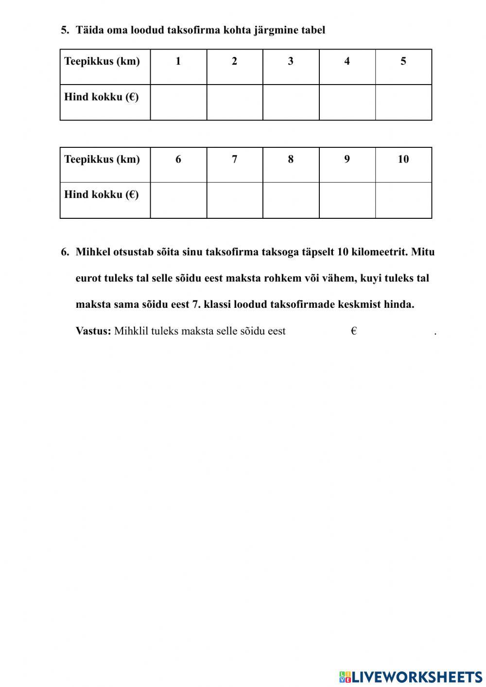 Taksosõit matemaatikas