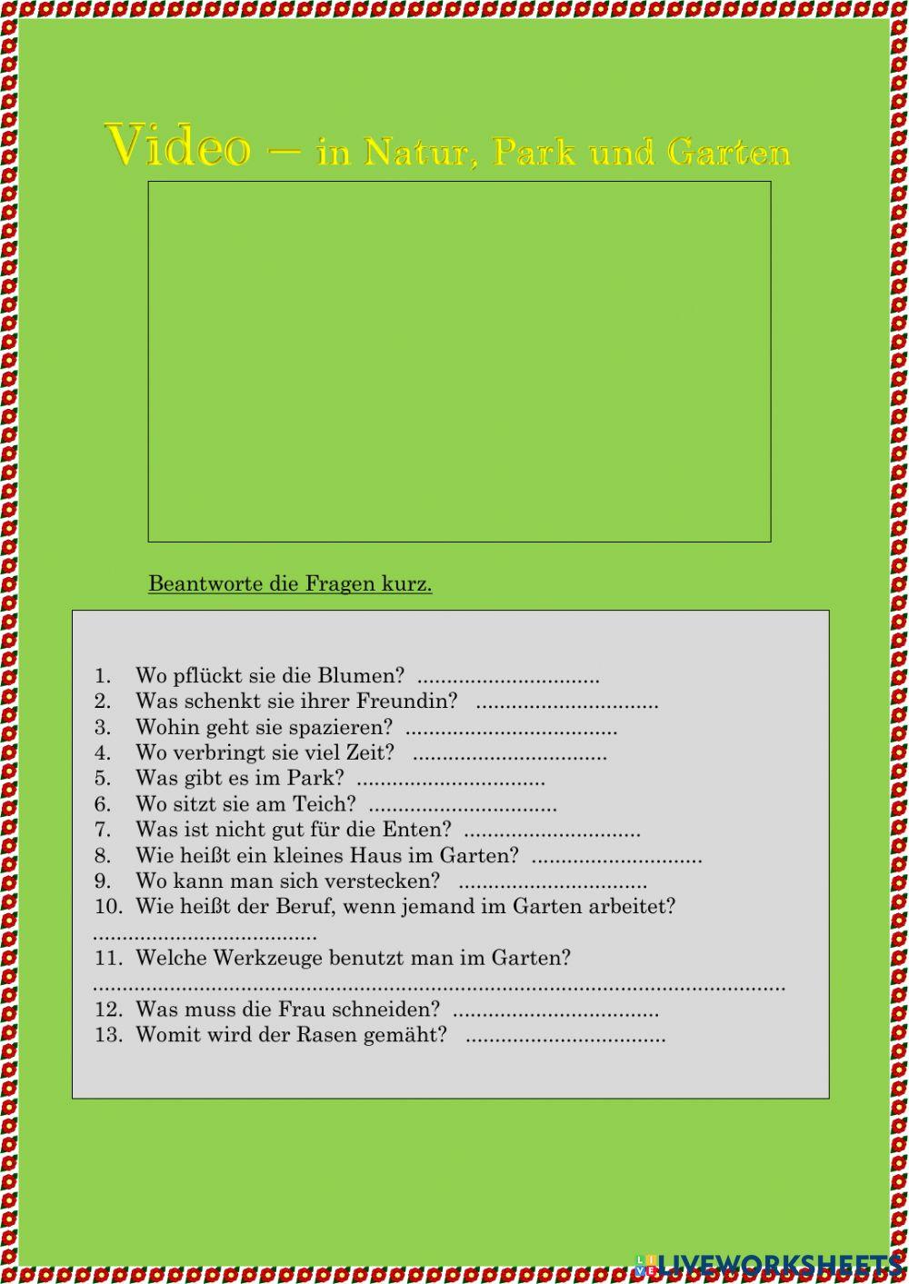 Video - in Natur, Park und Garten