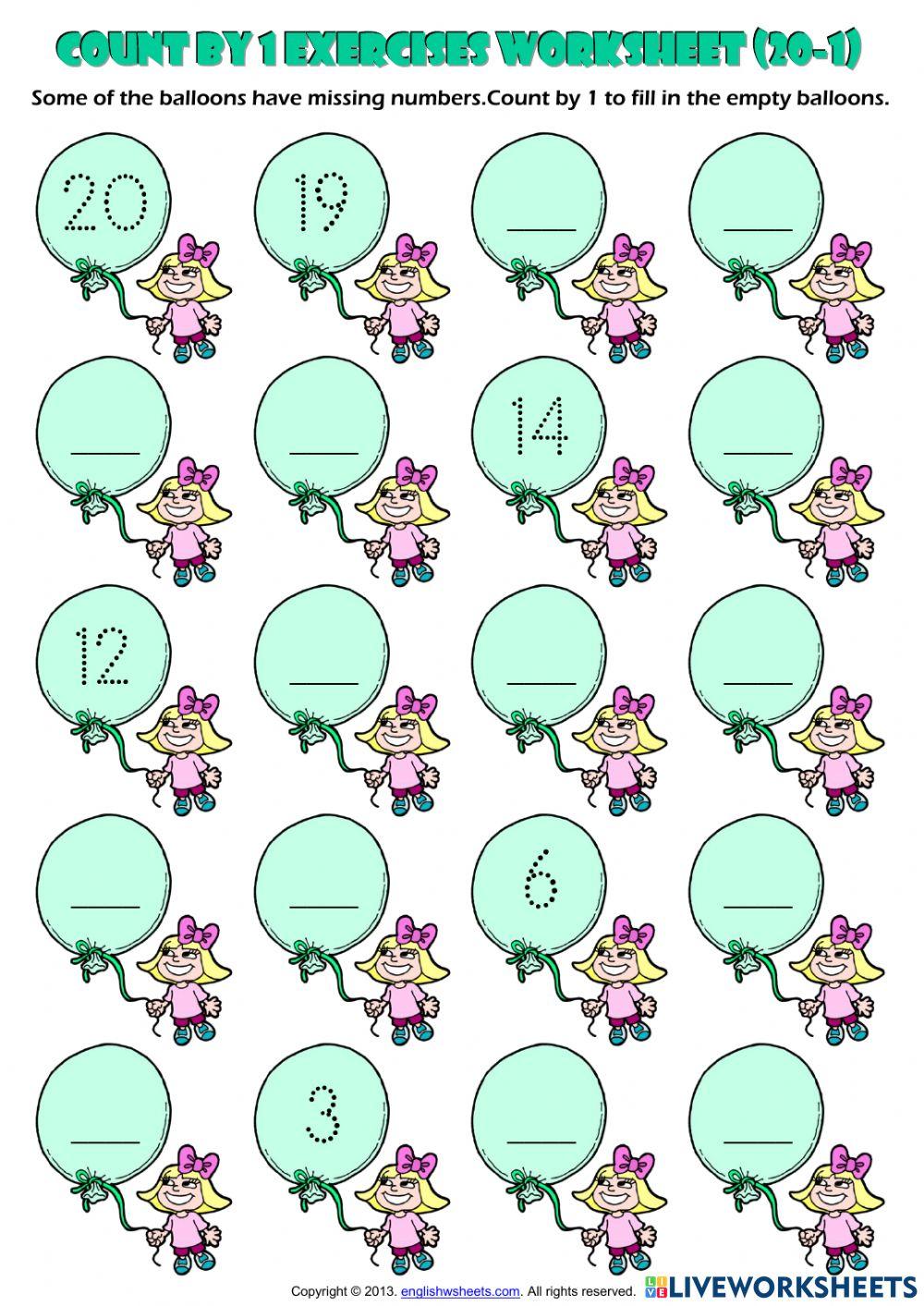 Backward Counting 20 To 0