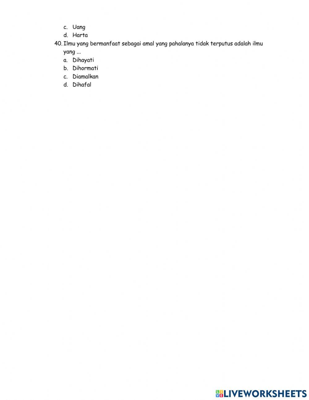 Ujian Akhir Madrasah Al Quran Hadits