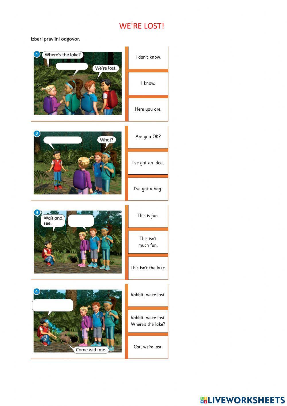 Super Minds 1 - We're lost -activity after the video