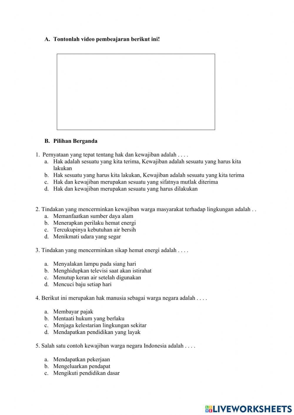 E-lkpd tema hak dan kewajiban
