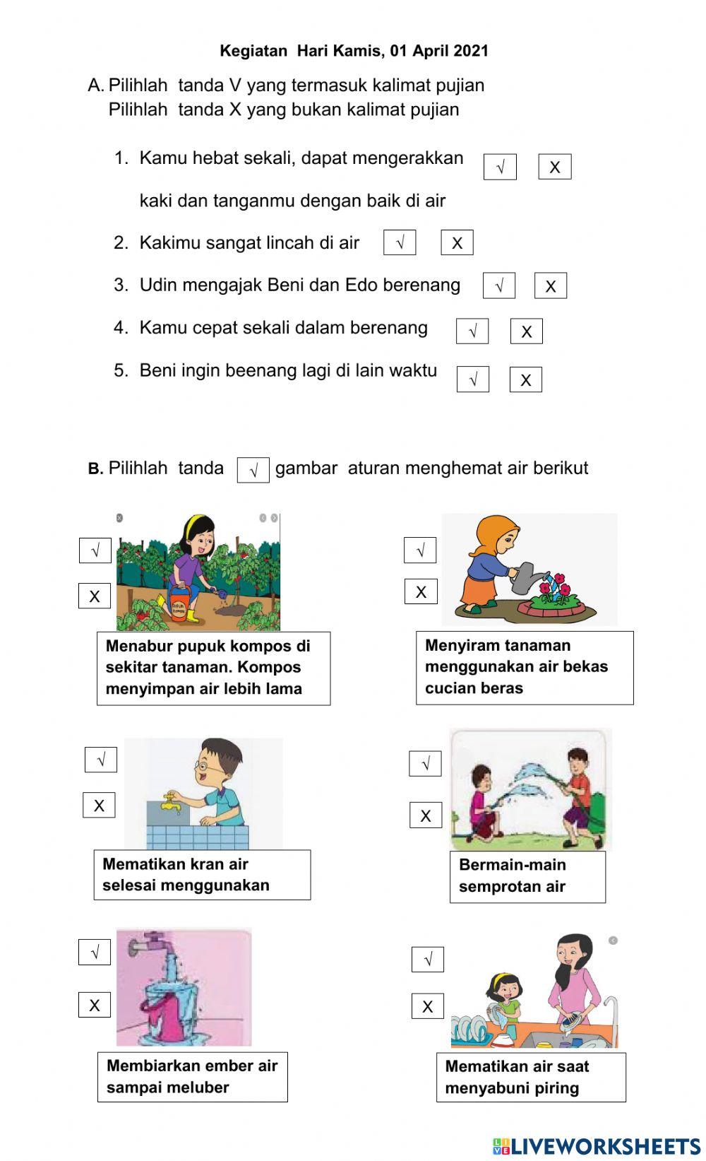 Kegiatan Hari Kamis, 01 April 2021