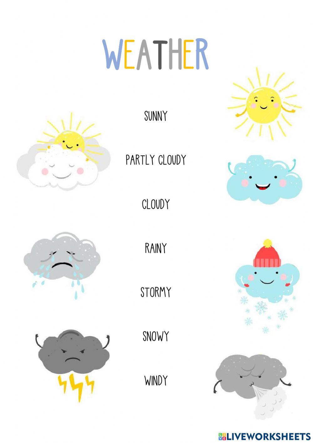 Weather online exercise for Beginners | Live Worksheets
