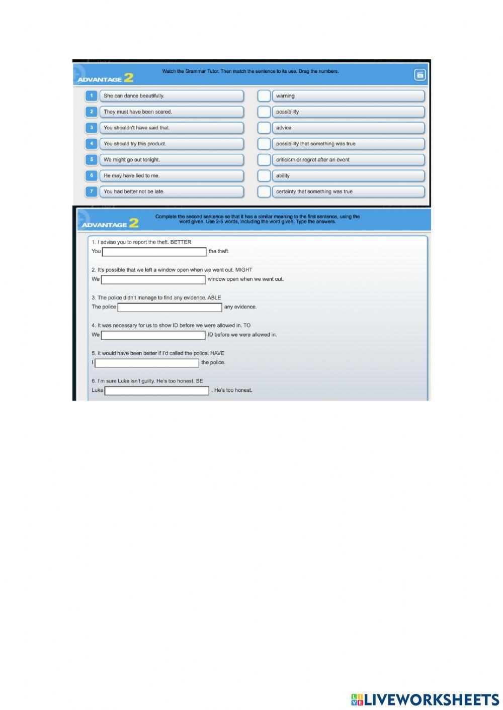 Modals and modal perfects