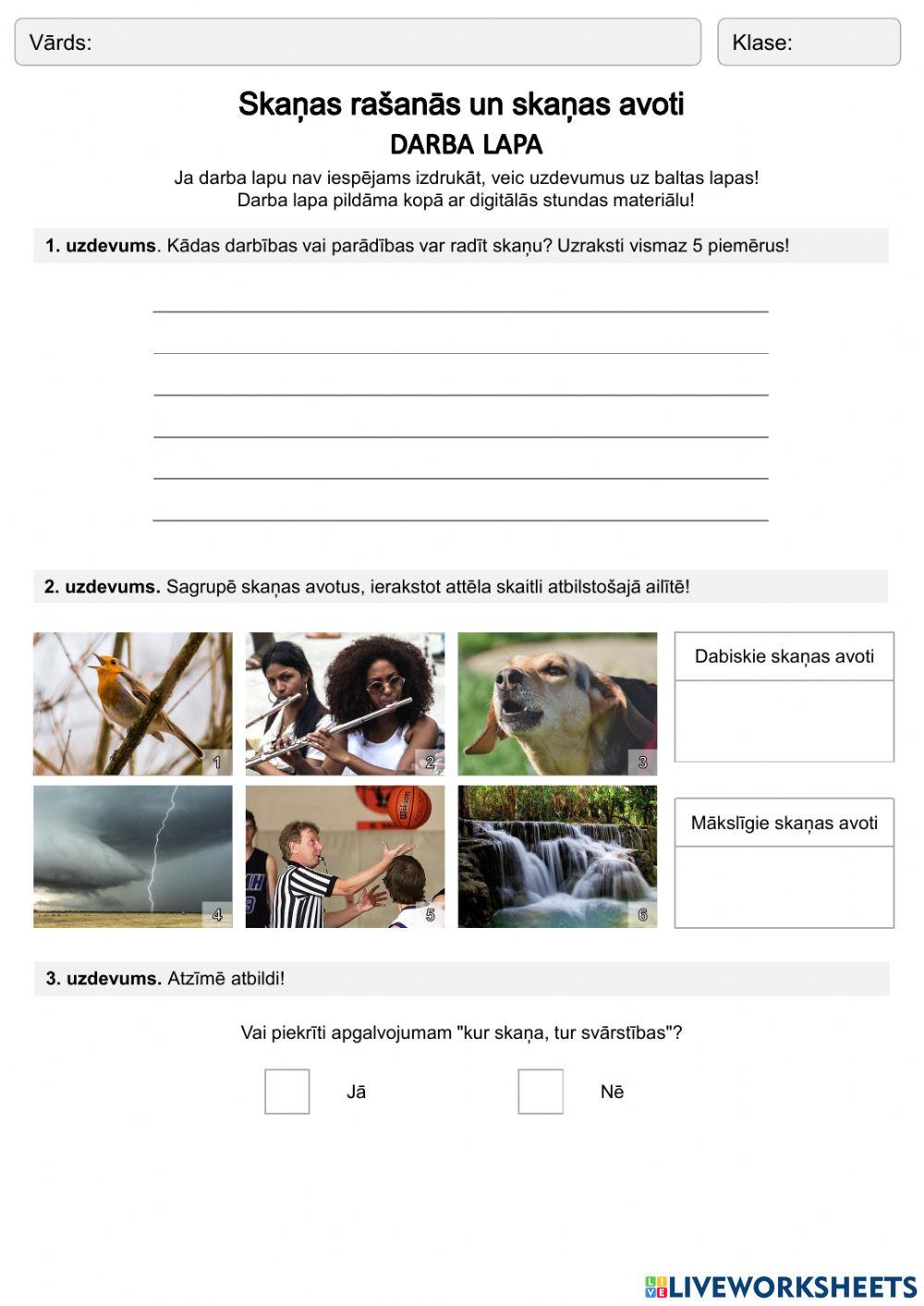 Skaņas avoti un skaņas rašanās