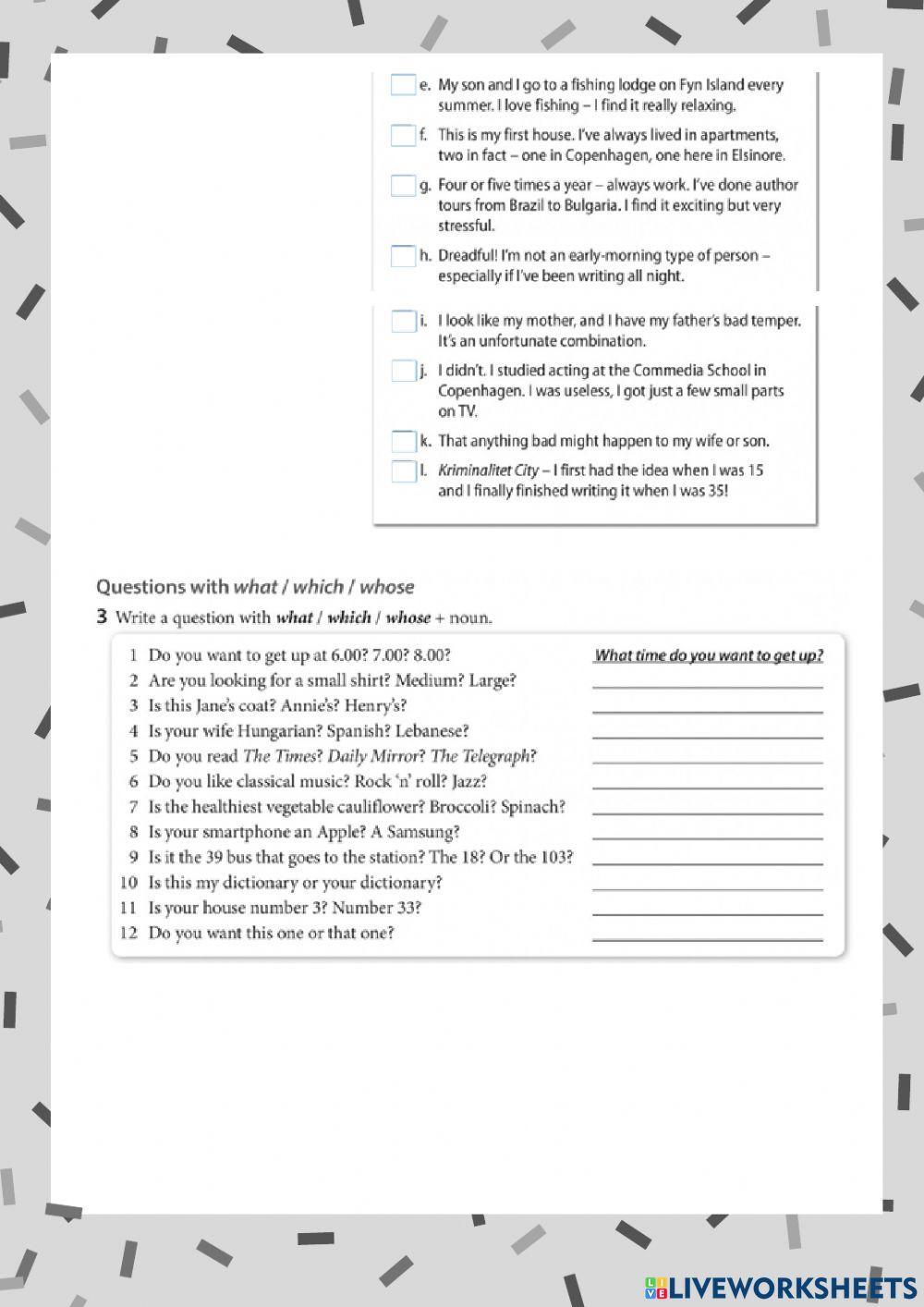 Unit 1: What's your story?