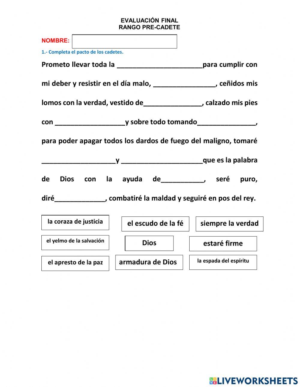 Evaluacion Final de Precadetes