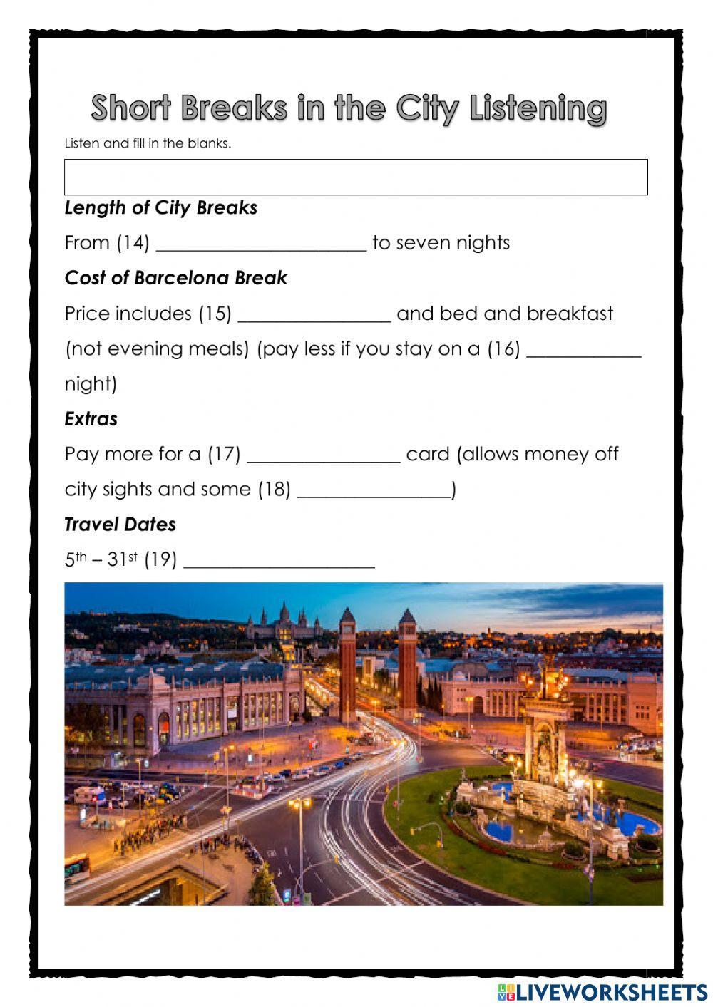 Visit Barcelona PET LIstening