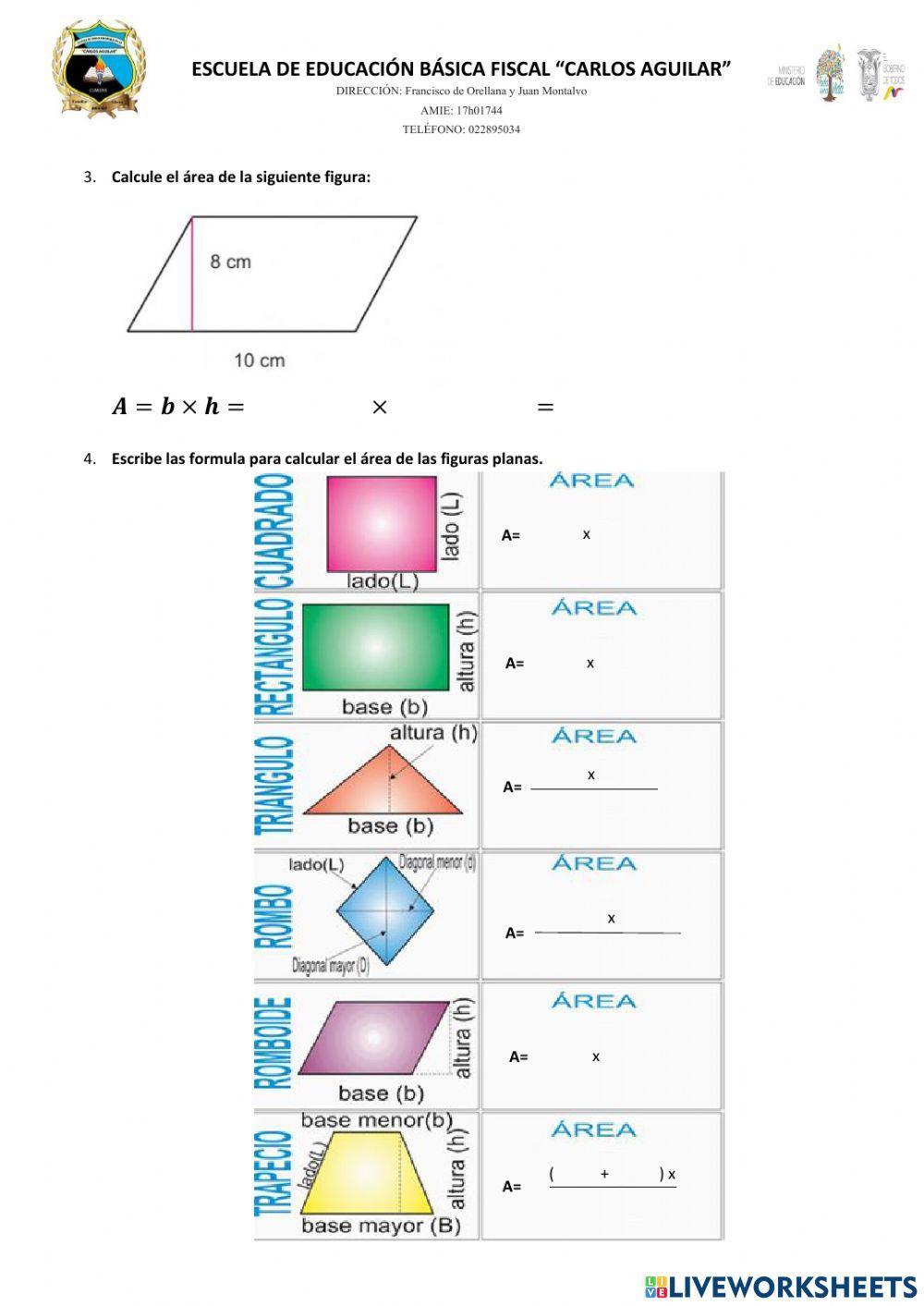 Área de figuras planas