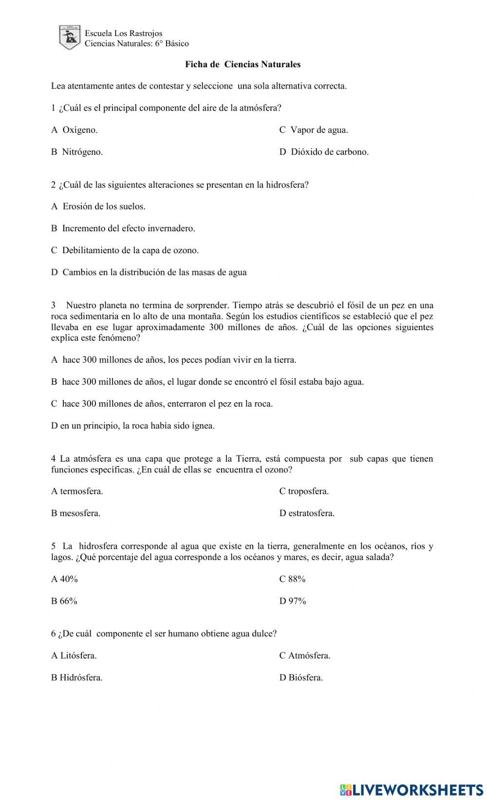 Evaluación Capas de la Tierra