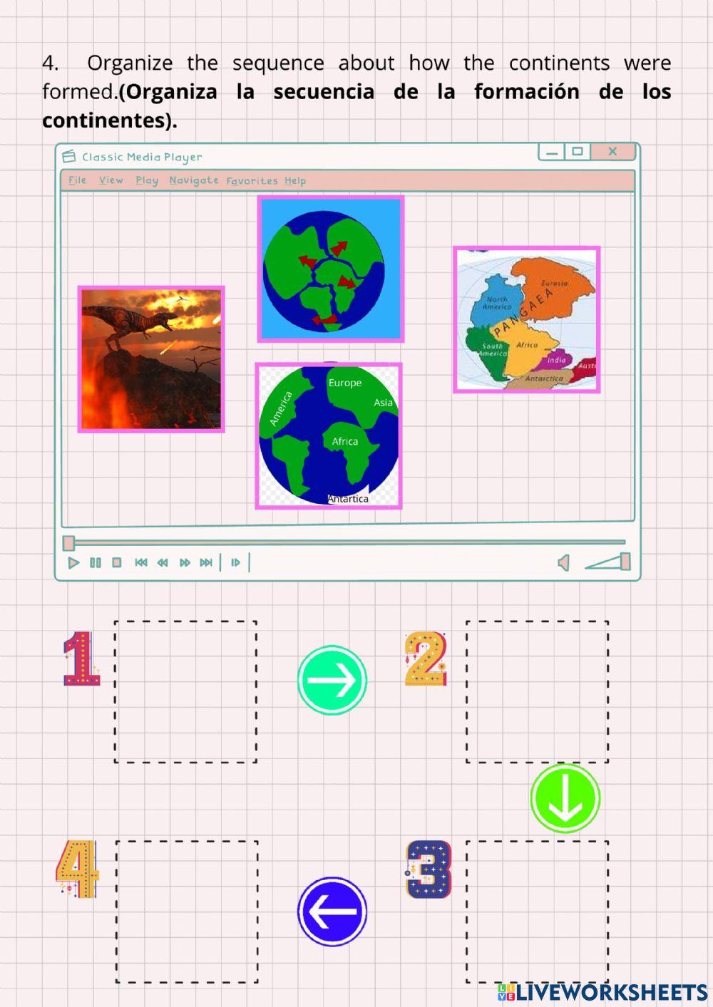 The continents and oceans