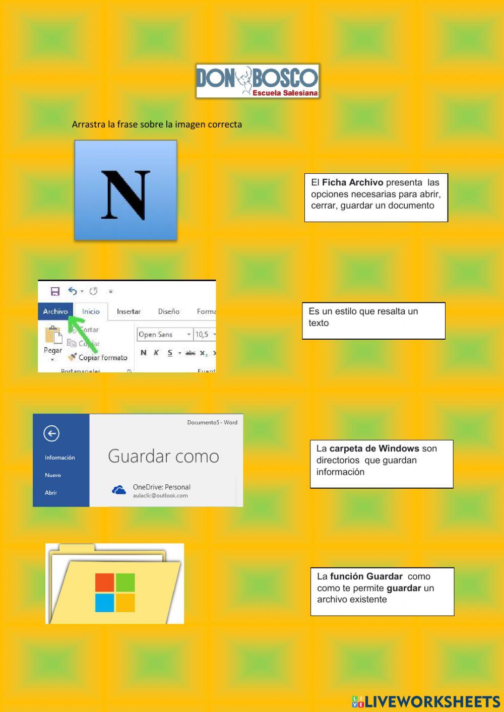 Ficha Archivo de Word