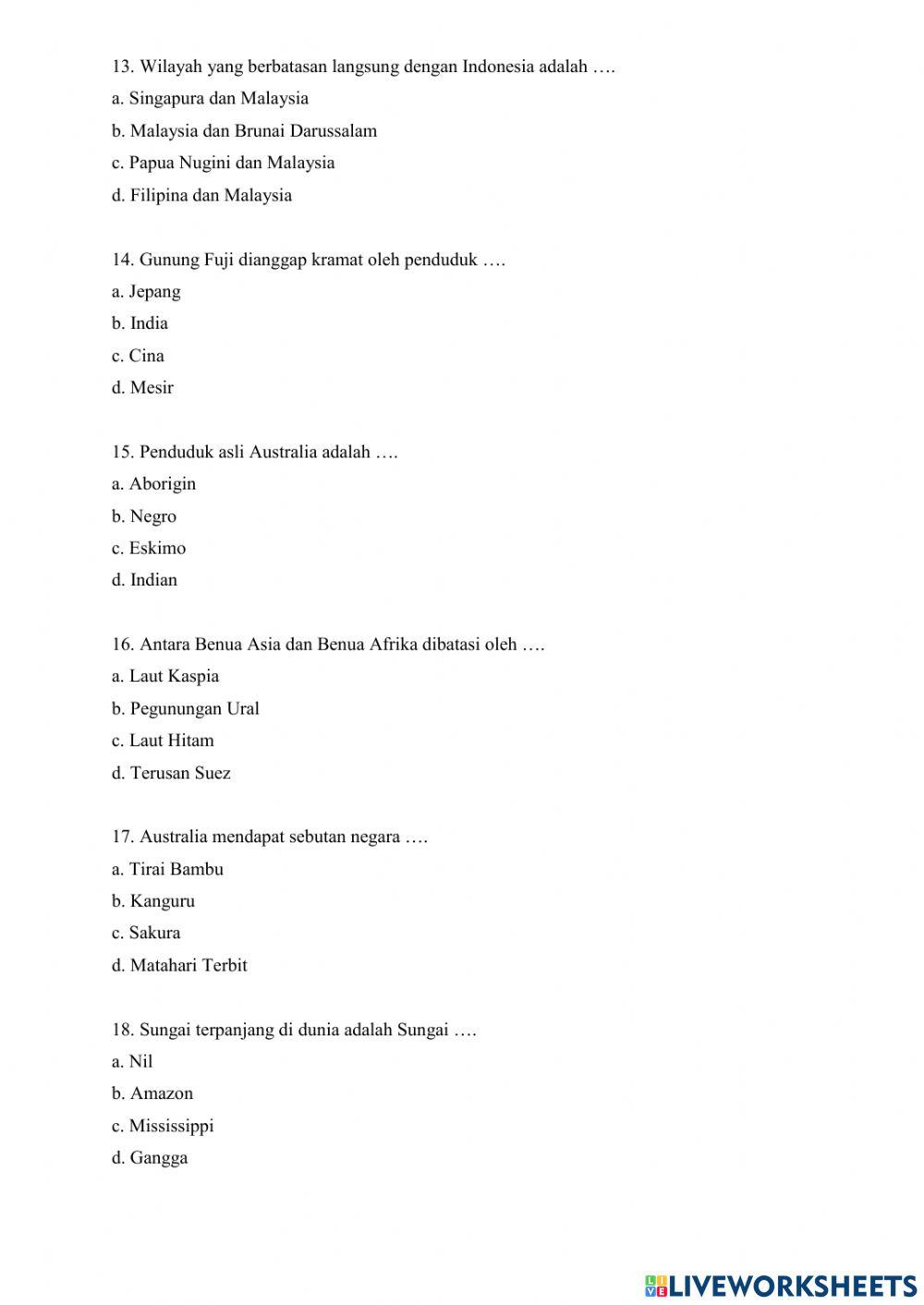 Pelajaran tambahan IPS