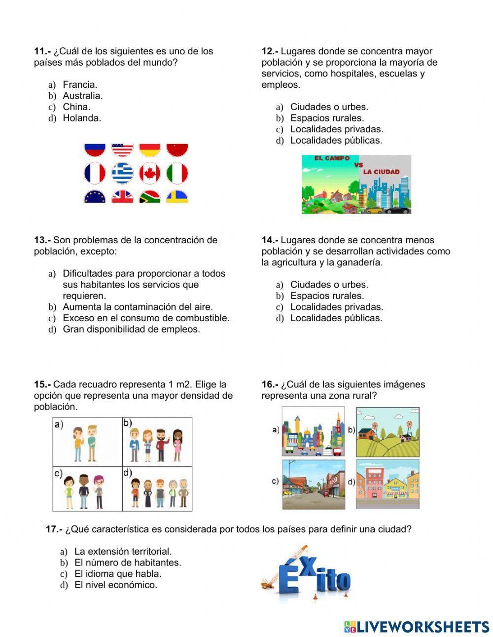 Examen Segundo trimestre Geografía Quinto grado