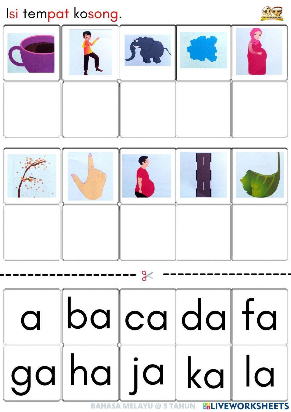 Bm : suku kata terbuka 6 (5tahun)