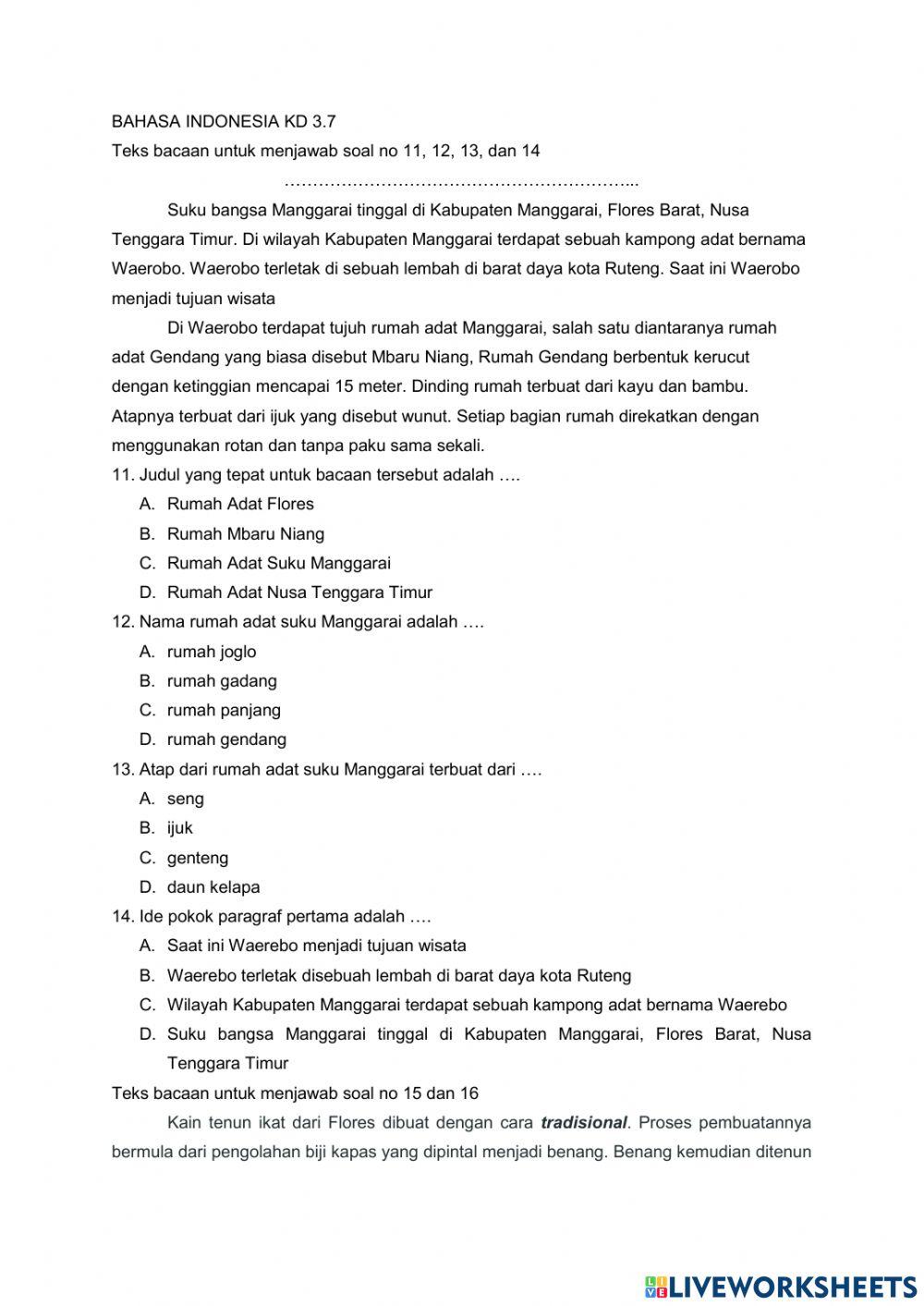 Kelas 4 pts semester 2 tema 7 b indo