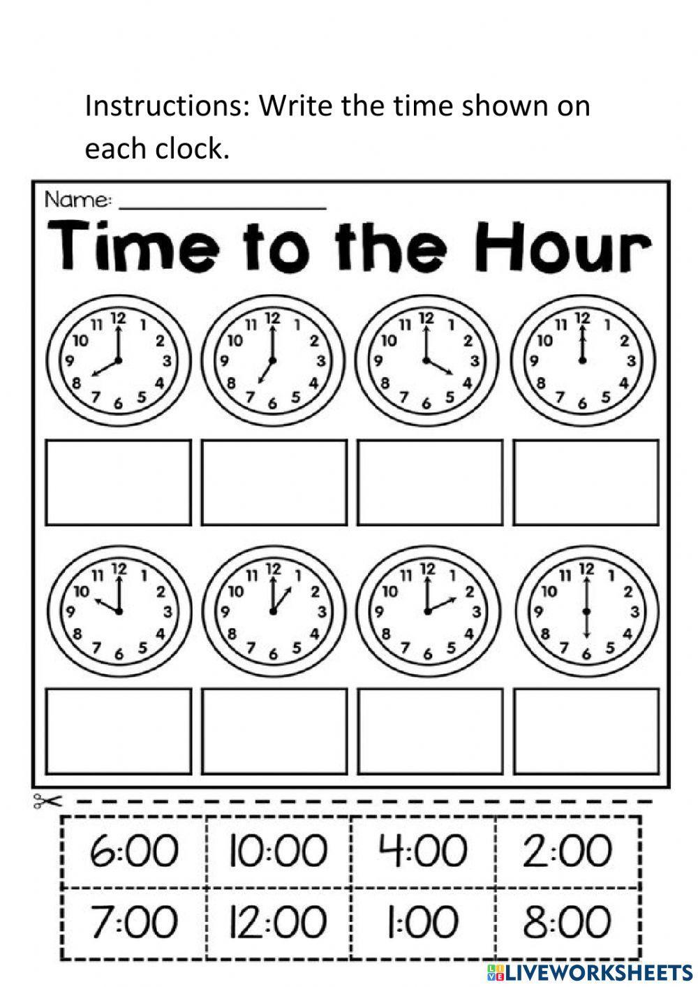 Telling time on the hour