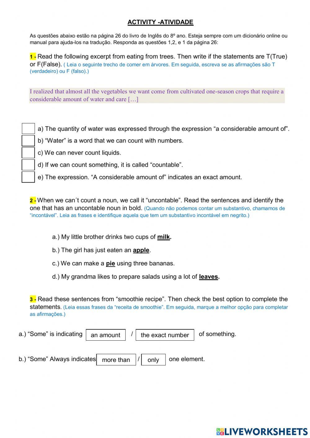 8° ano - INGLÊS - SEMANA 5
