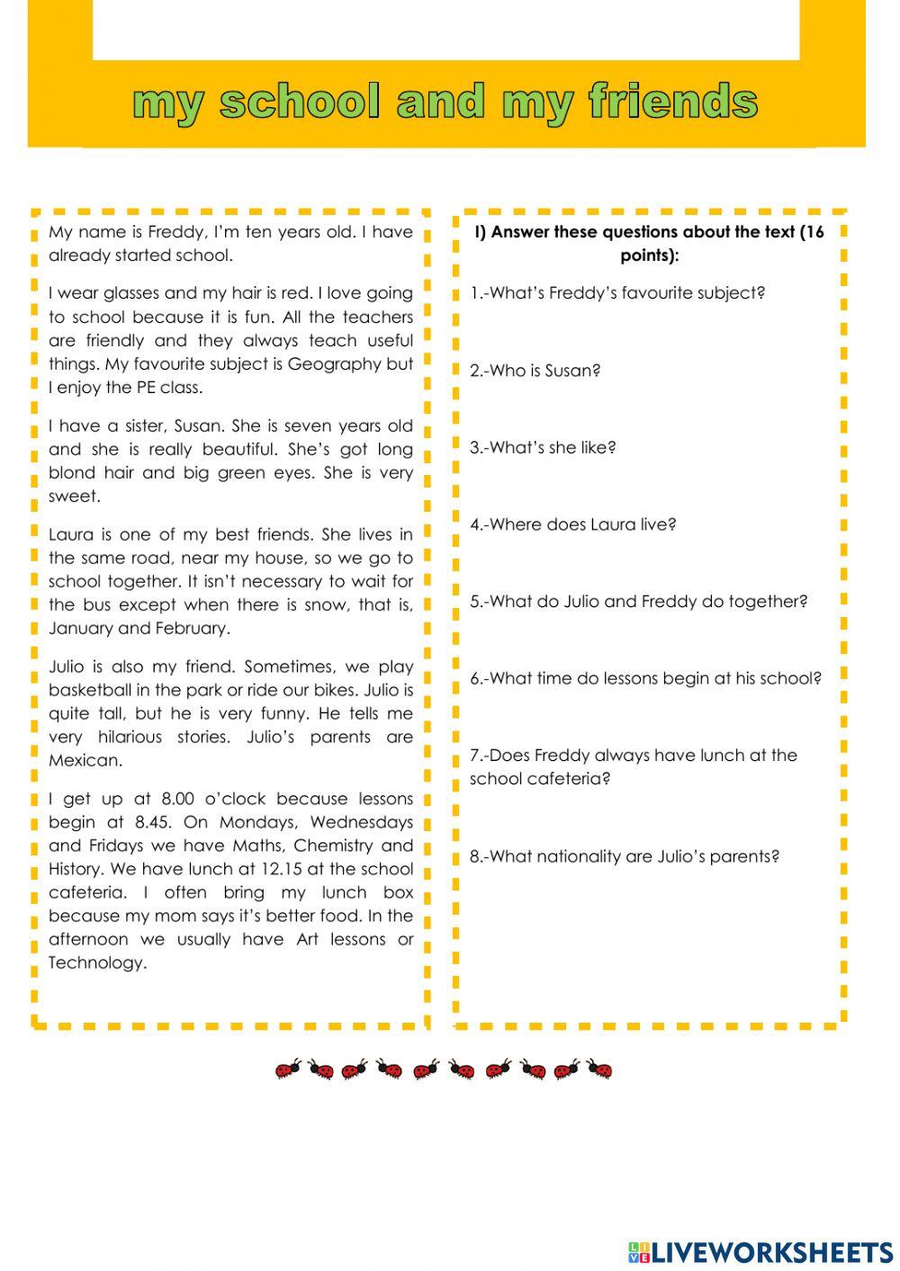 Reading comprehension