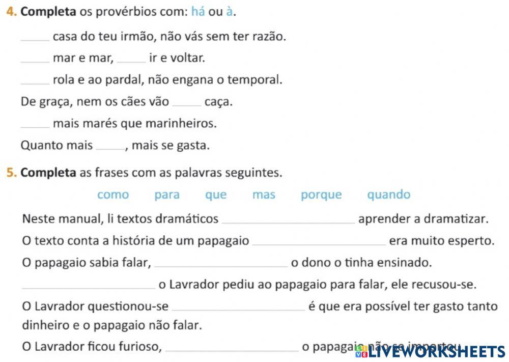 Ortografia - há ...à