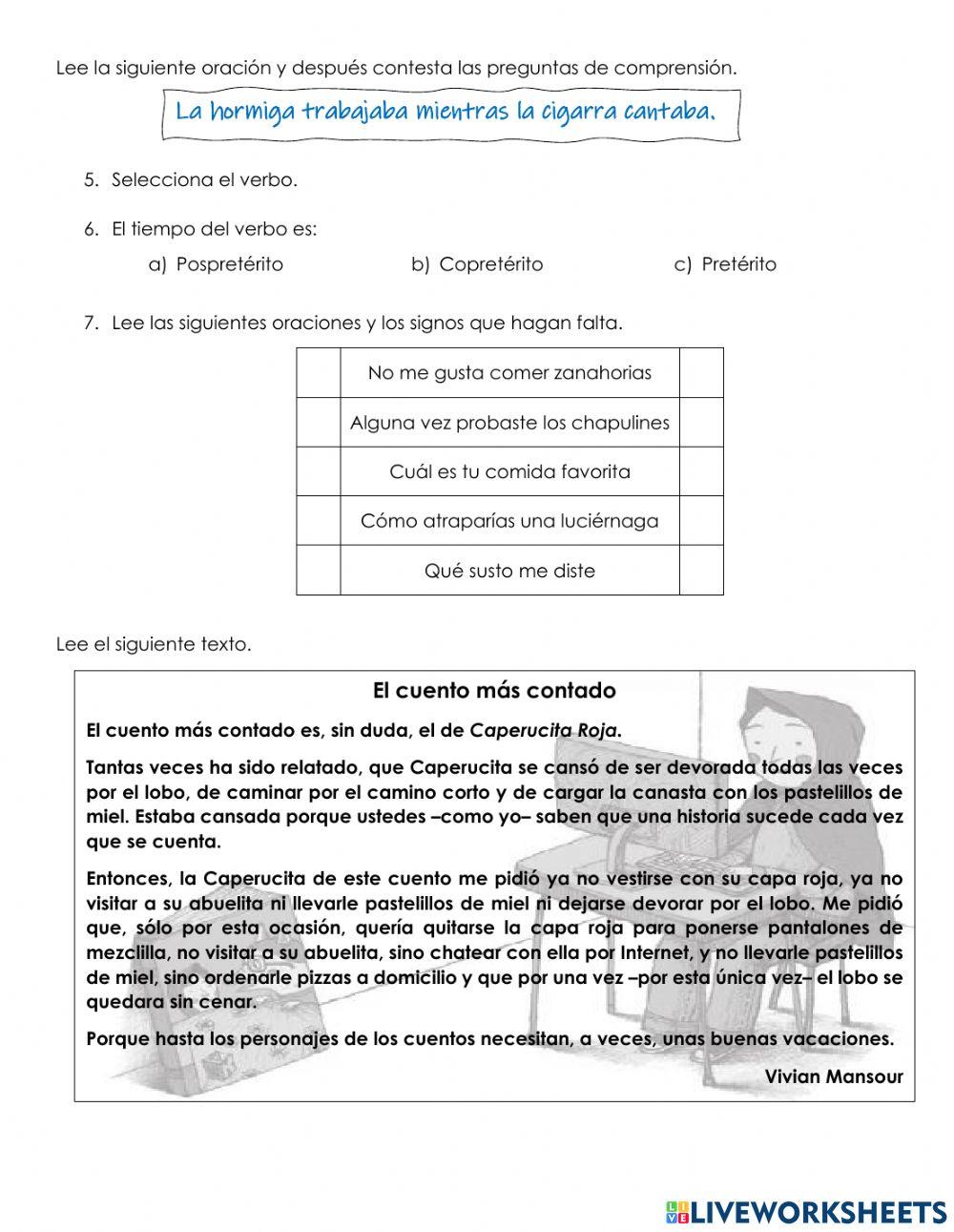 3° Cuestionario Español