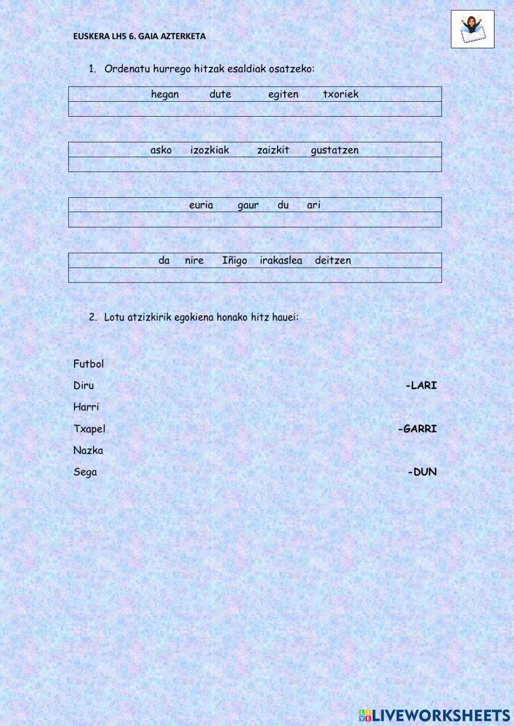 Jrj azterketa euskera 6. gaia