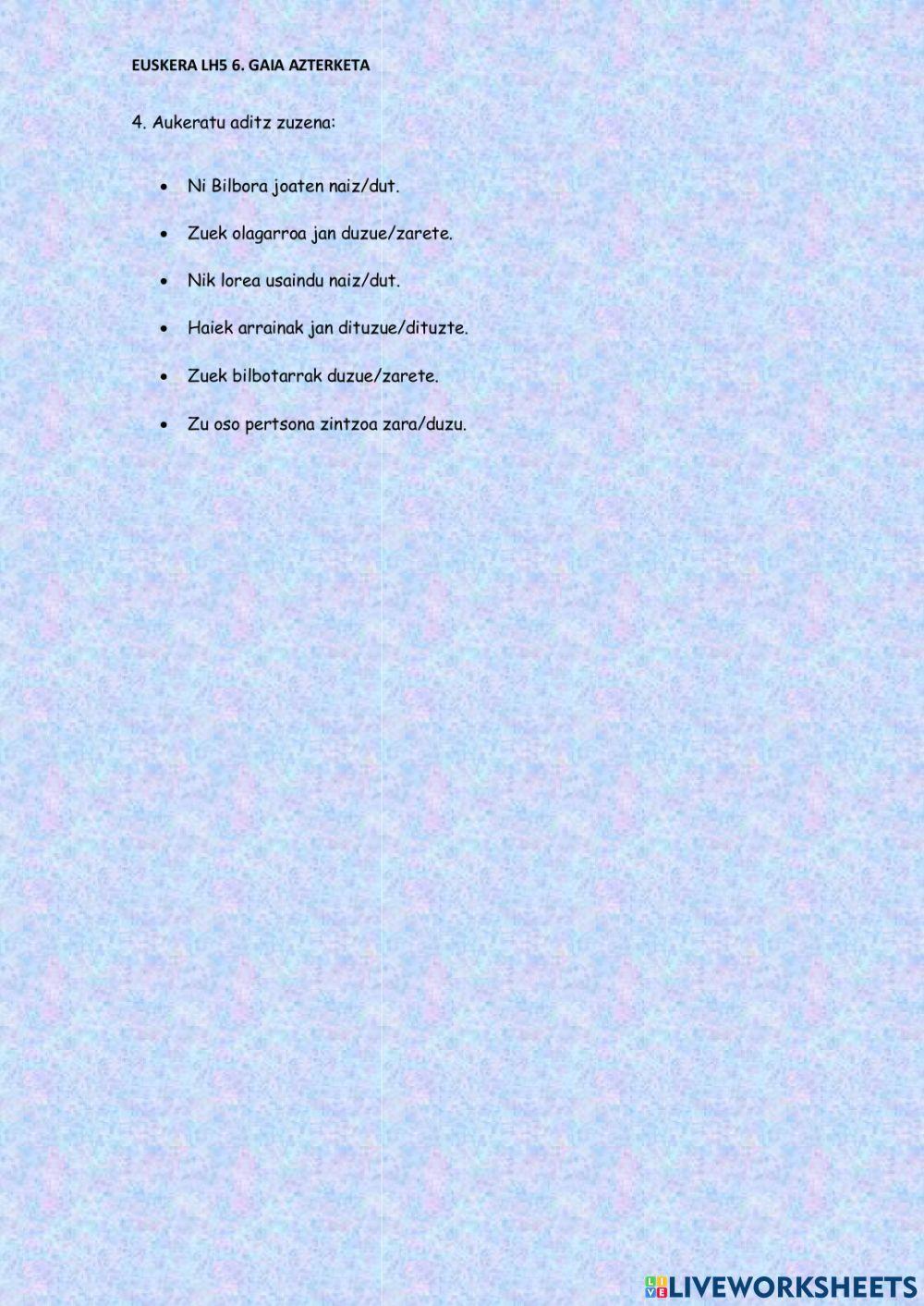 Jrj azterketa euskera 6. gaia