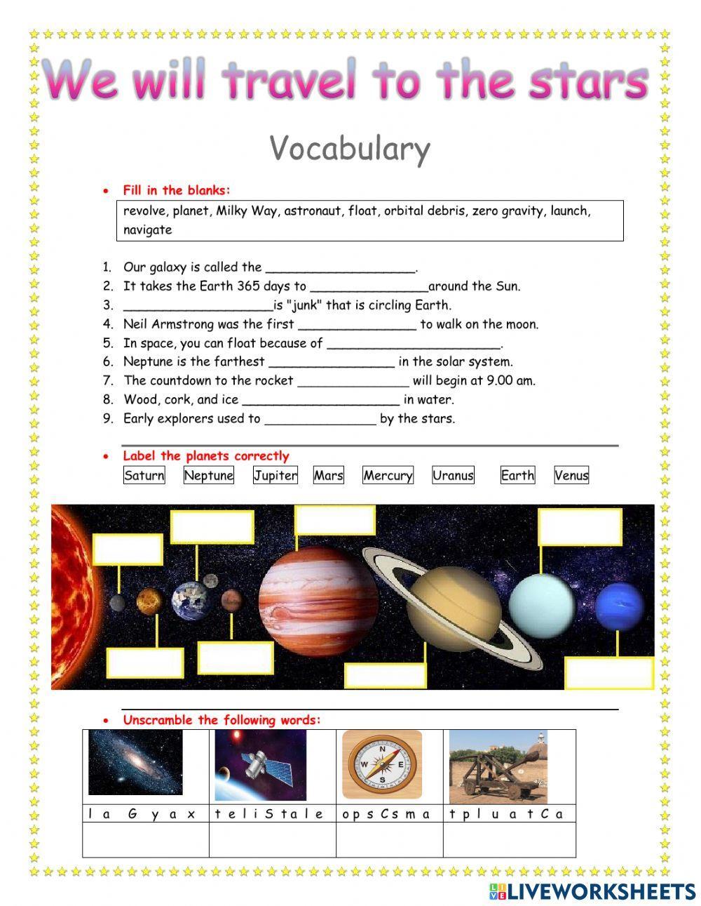 Galaxy vocabulary - words