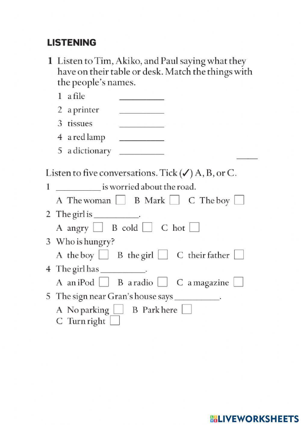 Unit 2. Englsih file elementary