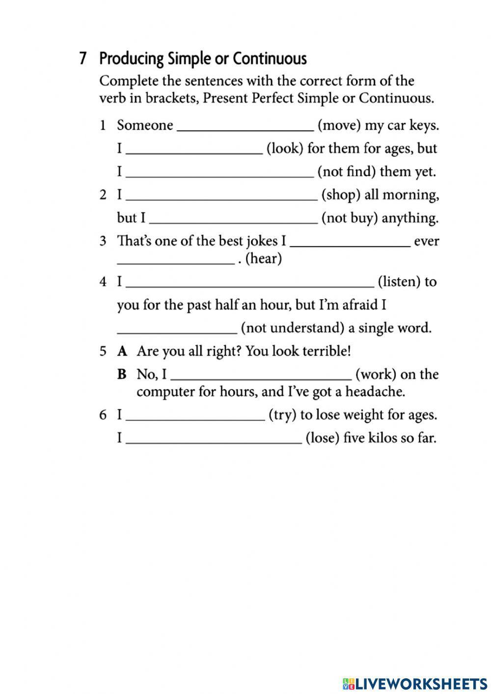 Present Perfect and Present Perfect Continuous