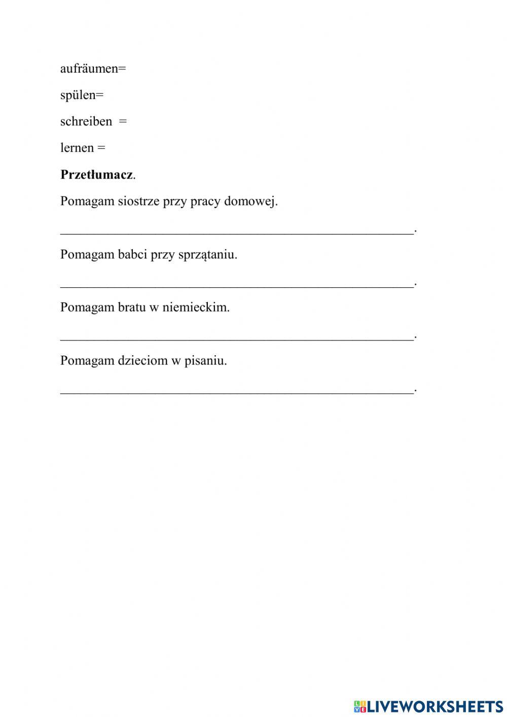 Deklination der Substantiven