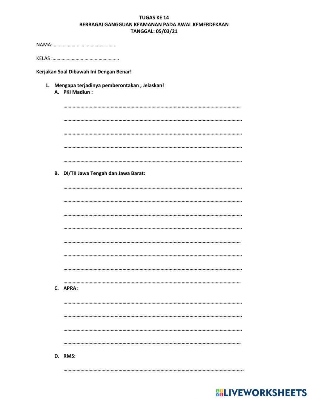 Berbagai gangguan keamanan pada awal kemerdekaan